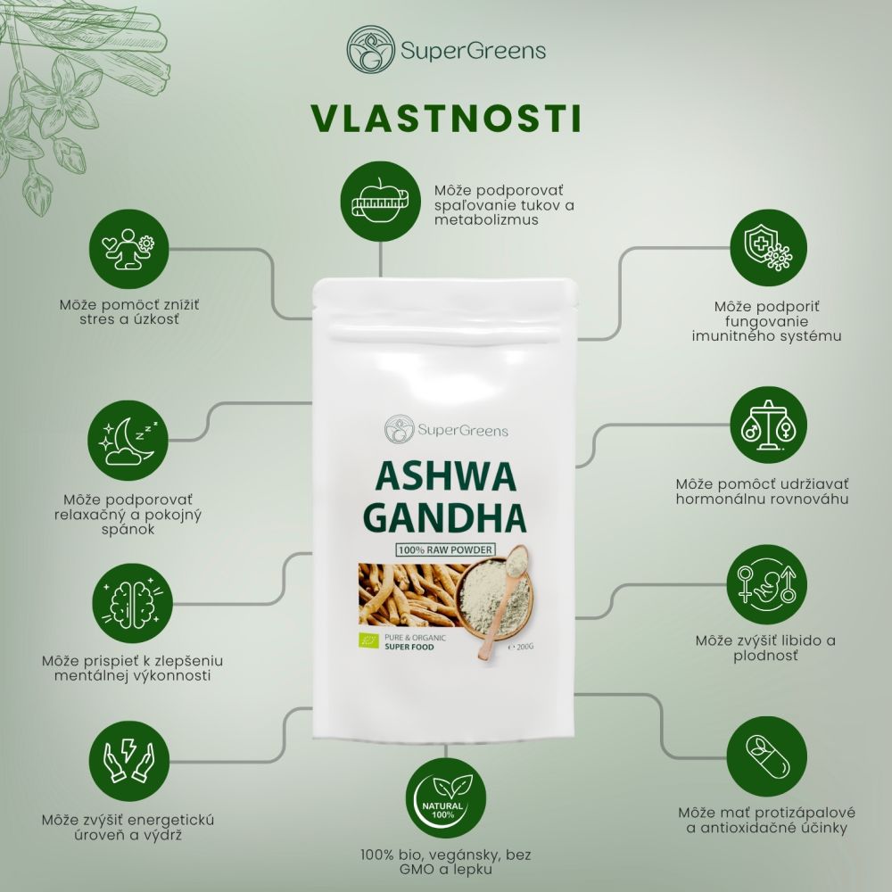 Bio Ashwagandha prášok – Obrázok 3